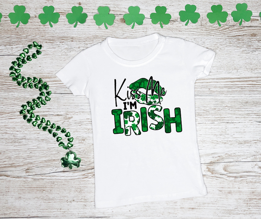 Kiss Me Im Irish - White T-shirt