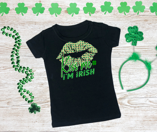 Kiss Me Im Irish - Black T-shirt