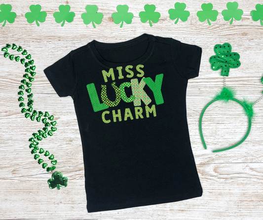 Miss Lucky Charm - Black T-shirt
